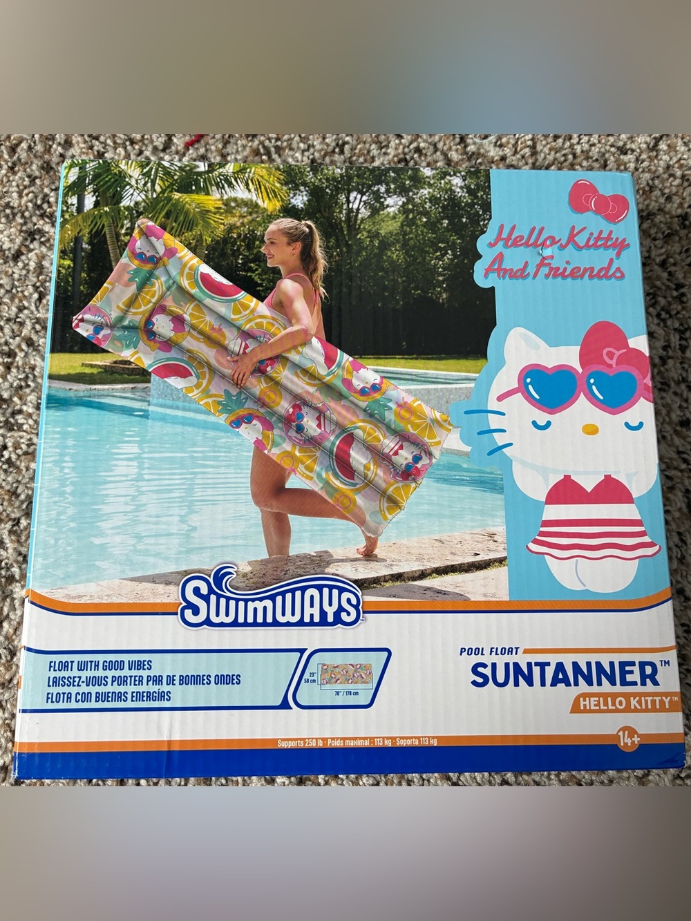 New Hello Kitty Swimways pool float with Hello Kitty graphic
